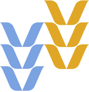 Background pattern with blue and yellow leaf design